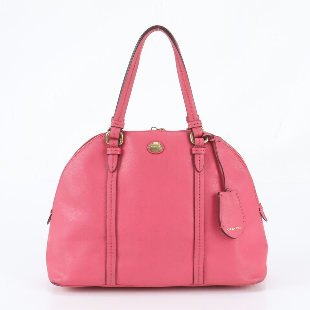 Coach Leather Tote Bag, Shoulder Handbag with Gold Hardware, Women's